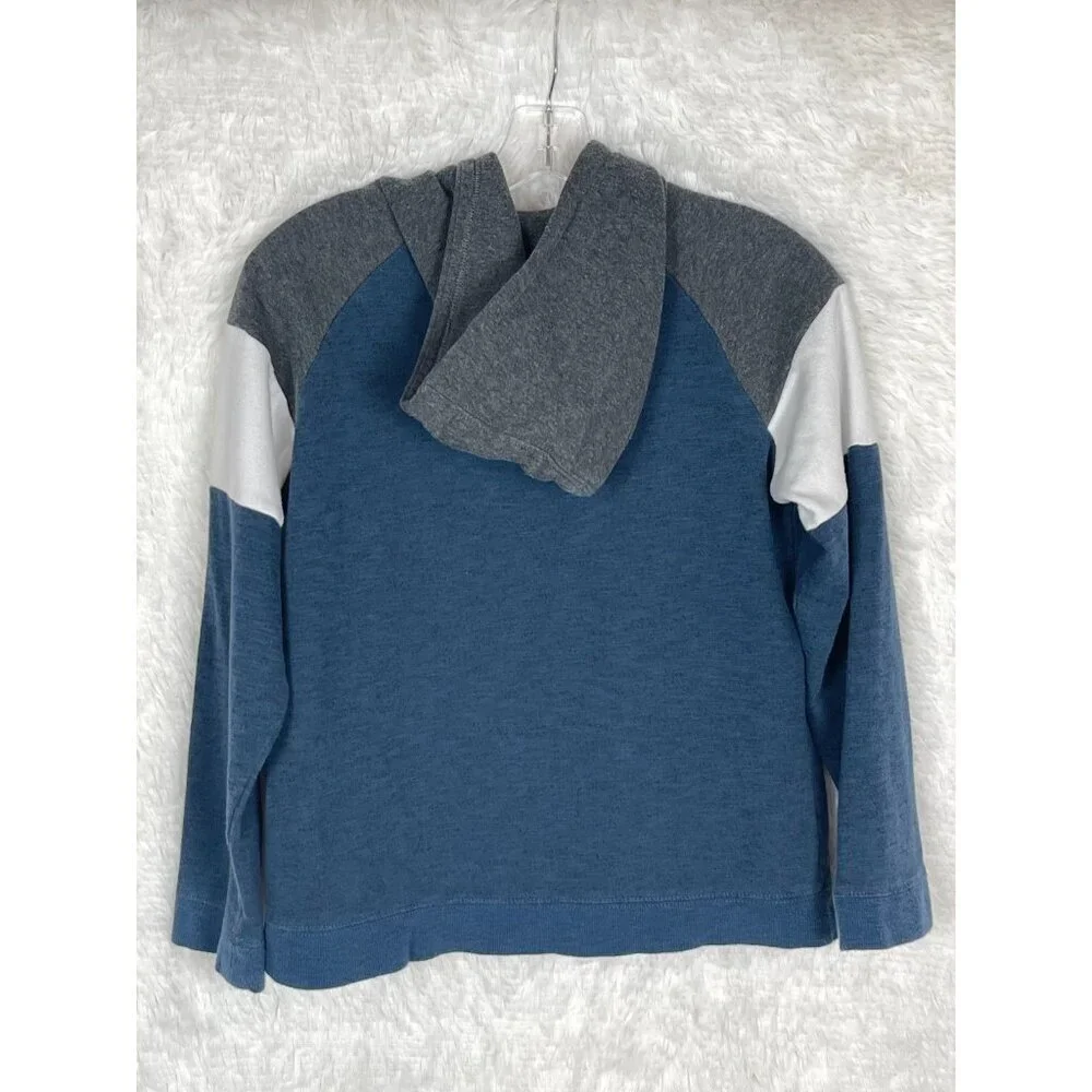 Boys Size 12/14 Pull Over Hoodie Blue Gray White